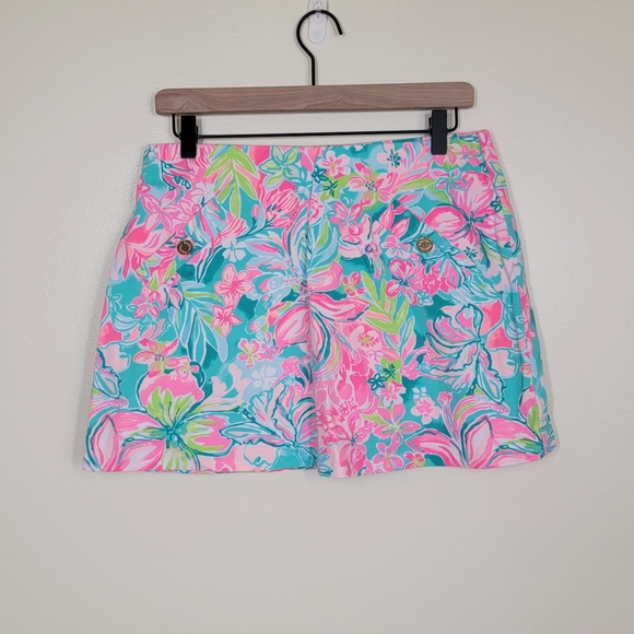 Lilly Pulitzer Floral Print Shorts - Pink, Blue, Green - Picture 1 of 6